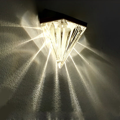 Diamond Solar LED Outdoor Wall Sconce Waterproof Black ABS 3000K Fence Garden