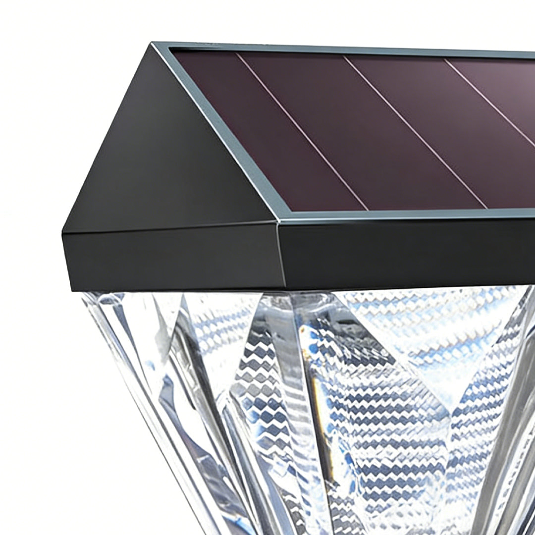 Diamond Solar LED Outdoor Wall Sconce Waterproof Black ABS 3000K Fence Garden