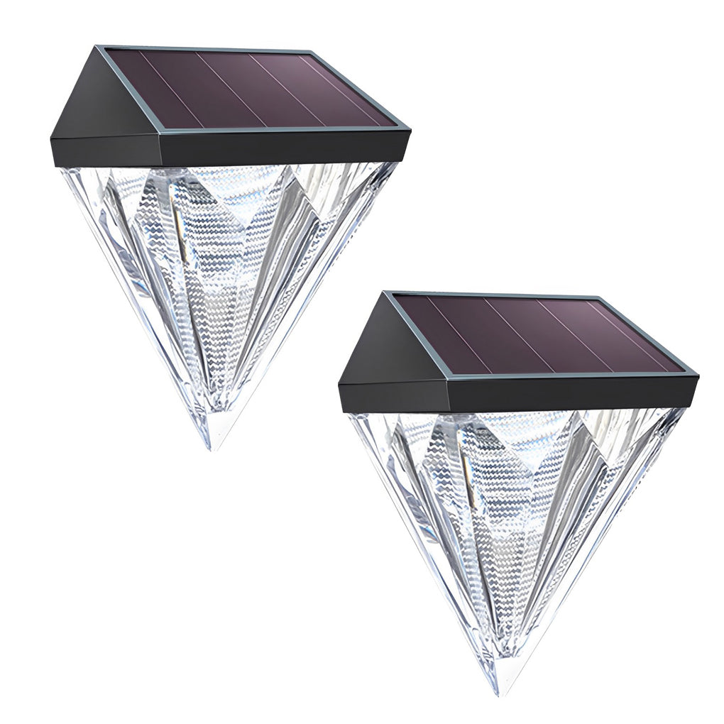 Diamond Solar LED Outdoor Wall Sconce Waterproof Black ABS 3000K Fence Garden