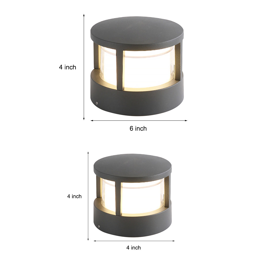 Modern Outdoor LED Post Cap Light Double Layer Acrylic IP65 Waterproof