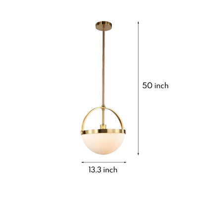 Gold White Pendant Light American Vintage Frosted Glass Globe Gold Copper E26 Dining Room Kitchen Island 13 Inch