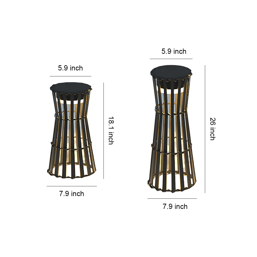 Silhouette Stainless Steel Slat Outdoor Floor Lantern IP54 Solar/Hardwired 3000K