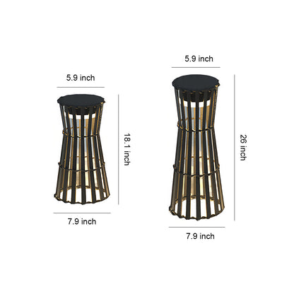 Silhouette Stainless Steel Slat Outdoor Floor Lantern IP54 Solar/Hardwired 3000K