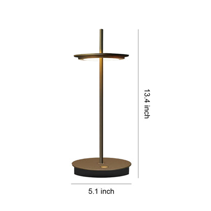 Modern Rechargeable LED Table Lamp Cordless Dimmable Buffet Portable Touch Remote Brown Black Gray Bronze 13.39 Inch