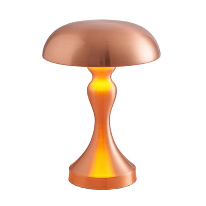 Rechargeable Retro Mushroom Metal Table Lamp Dimmable Touch 8-10H Gold Silver Rose Gold 2 Styles