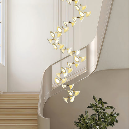 Ceramic Tulip Chandelier Gold Stainless Steel G4 French Style 7 Sizes Warm White