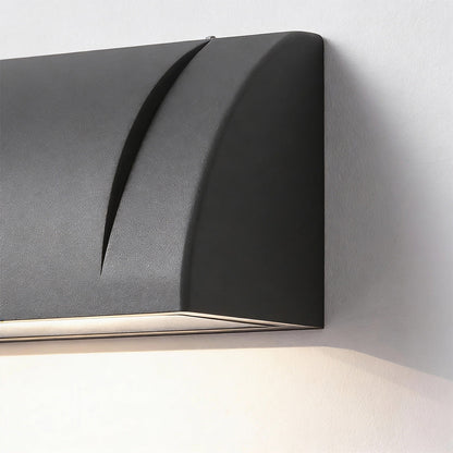 Modern LED Outdoor Wall Sconce Down Facing Aluminum Glass Sandblasted Black IP54 8W 3000K