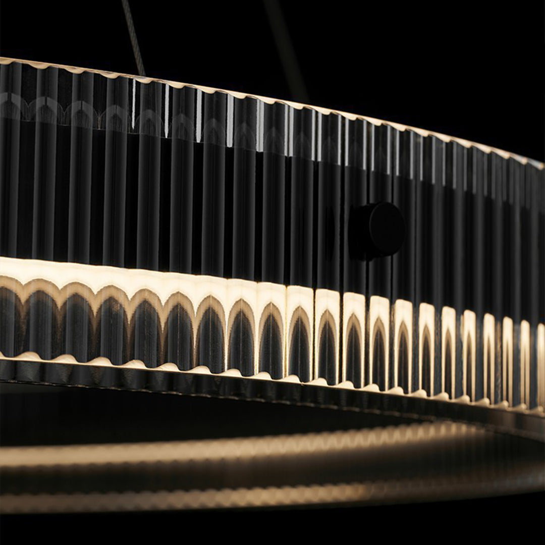 Modern Black Ring Chandelier Italian Minimalist LED Pendant Light Dining Room Living Room Bedroom