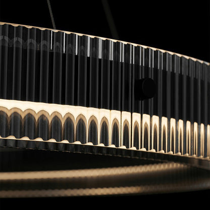 Modern Black Ring Chandelier Italian Minimalist LED Pendant Light Dining Room Living Room Bedroom