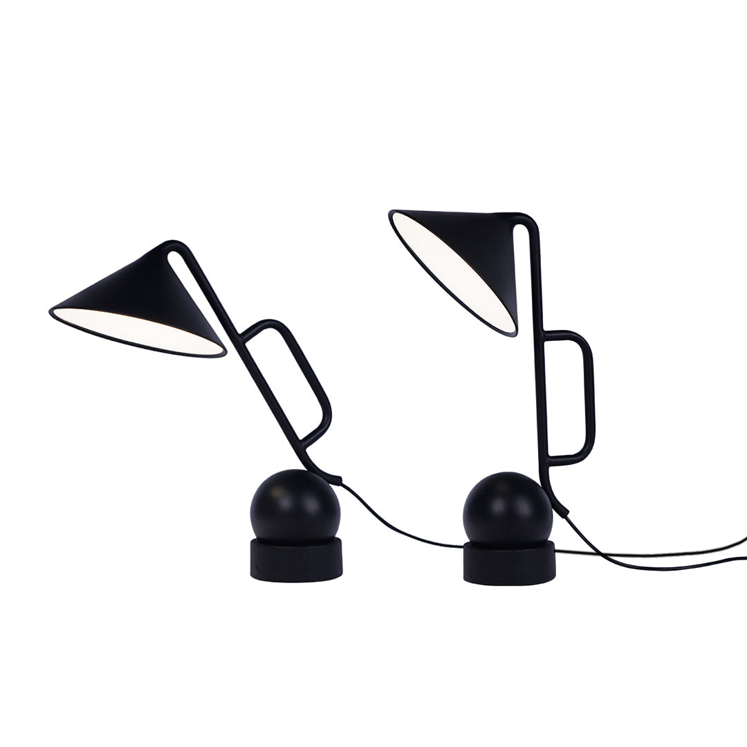 Modern Rechargeable LED Table Lamp Touch Dimmable Black Metal Industrial 180° Magnetic Desk Bedside Small Large