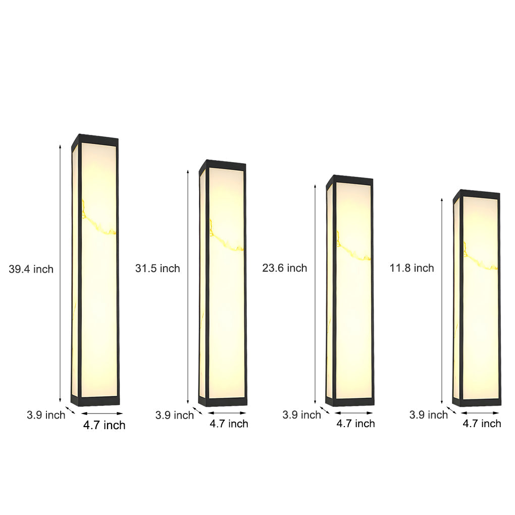 Modern Marble Finish Stainless Steel LED Outdoor Wall Sconce Black IP65 CRI80 4 Heights Courtyard Park Villa