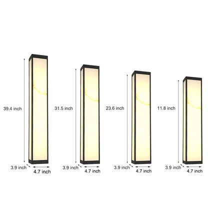 Modern Marble Finish Stainless Steel LED Outdoor Wall Sconce Black IP65 CRI80 4 Heights Courtyard Park Villa