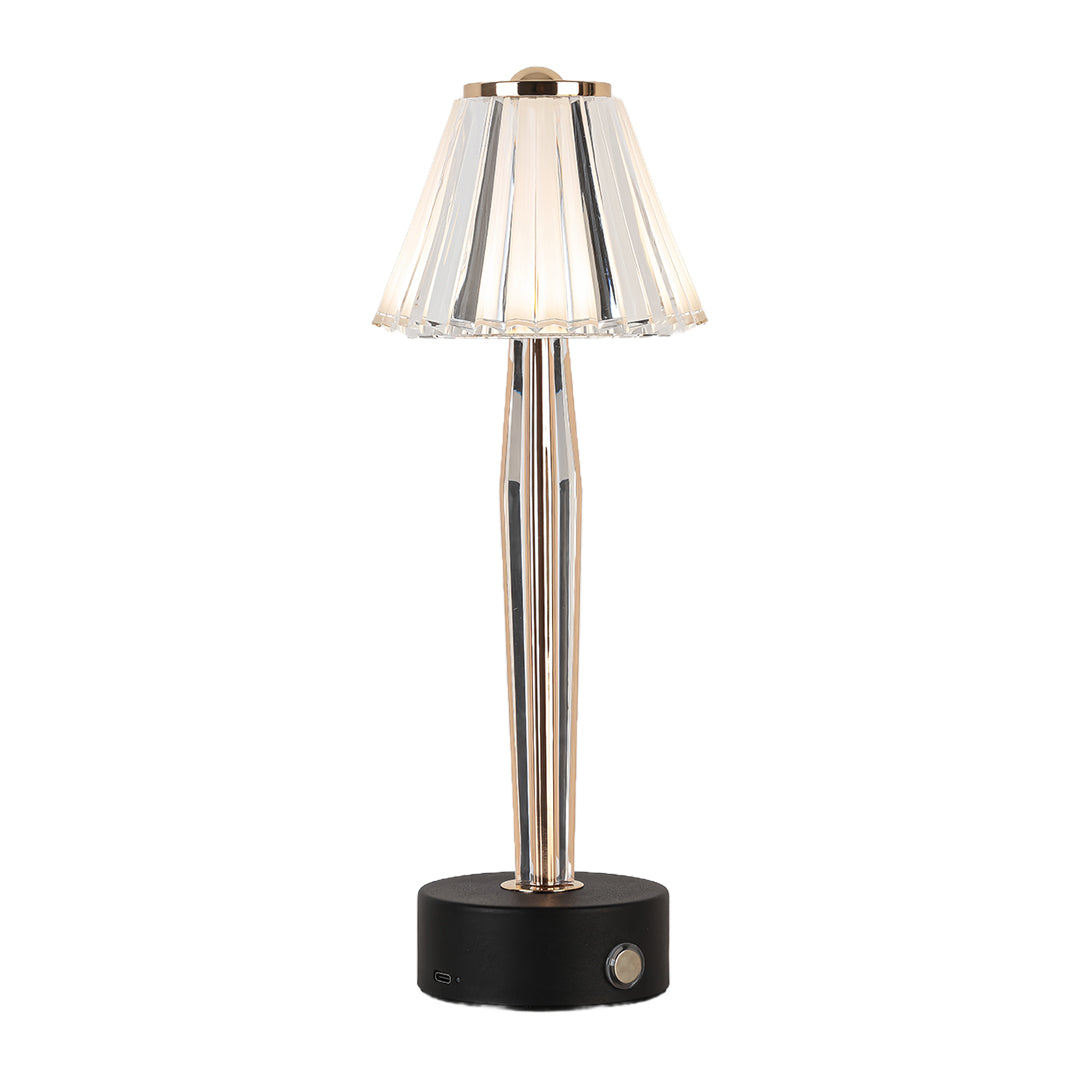 Cordless Rechargeable Touch Dimming Bedside Table Lamp, Iron Body, Black or White