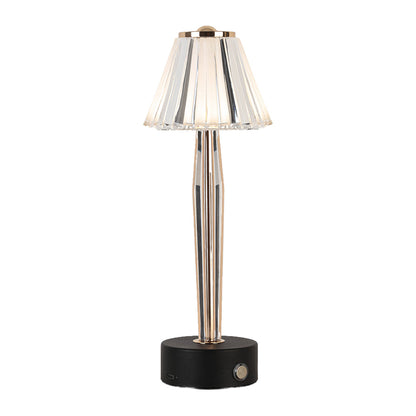 Cordless Rechargeable Touch Dimming Bedside Table Lamp, Iron Body, Black or White
