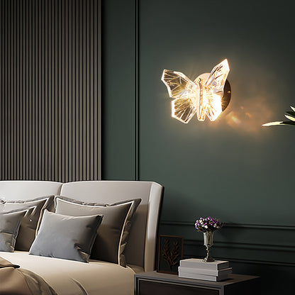 Butterfly LED Wall Sconce – Modern Decorative Crystal Accent Light