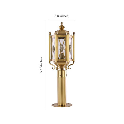 Ornate Brass Copper Path Light Outdoor Waterproof E27 Garden Landscape