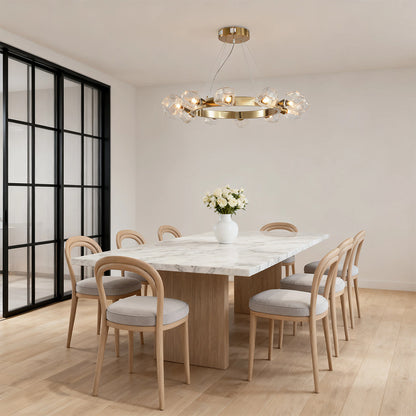 Modern Gold Round Chandelier Brass Ring Ceiling Light Dining Room Living Room