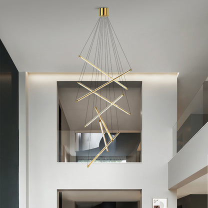 LED Linear Chandelier – Nordic Minimalist Integrated Lighting (3/5/7 Heads)