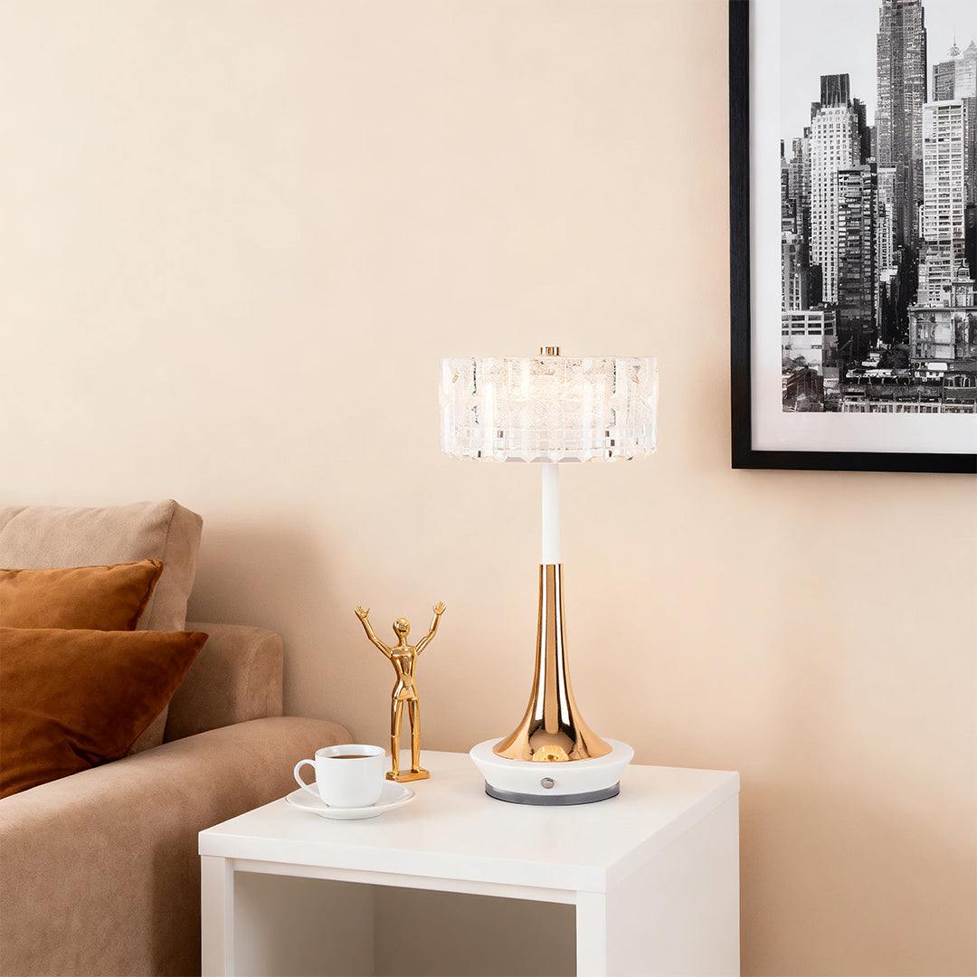 Modern Rechargeable LED Table Lamp Cordless Mushroom Touch Dimmable Bedside Nightstand Gold Chrome Black White 11.42 Inch