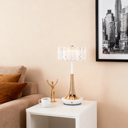 Modern Rechargeable LED Table Lamp Cordless Mushroom Touch Dimmable Bedside Nightstand Gold Chrome Black White 11.42 Inch