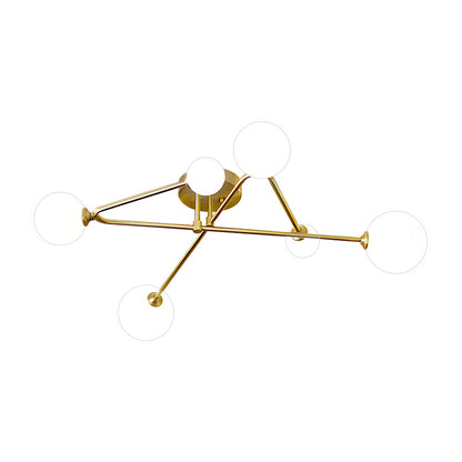 Magic Bean Gold Semi-Flush Mount Nordic Iron E27 Globe 4 6 9 Light