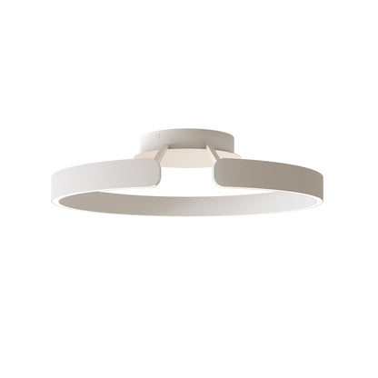 Split Ring Halo LED Flush Mount in Iron and Aluminum with Fixed Warm White in Black, White, or Coffee Brown