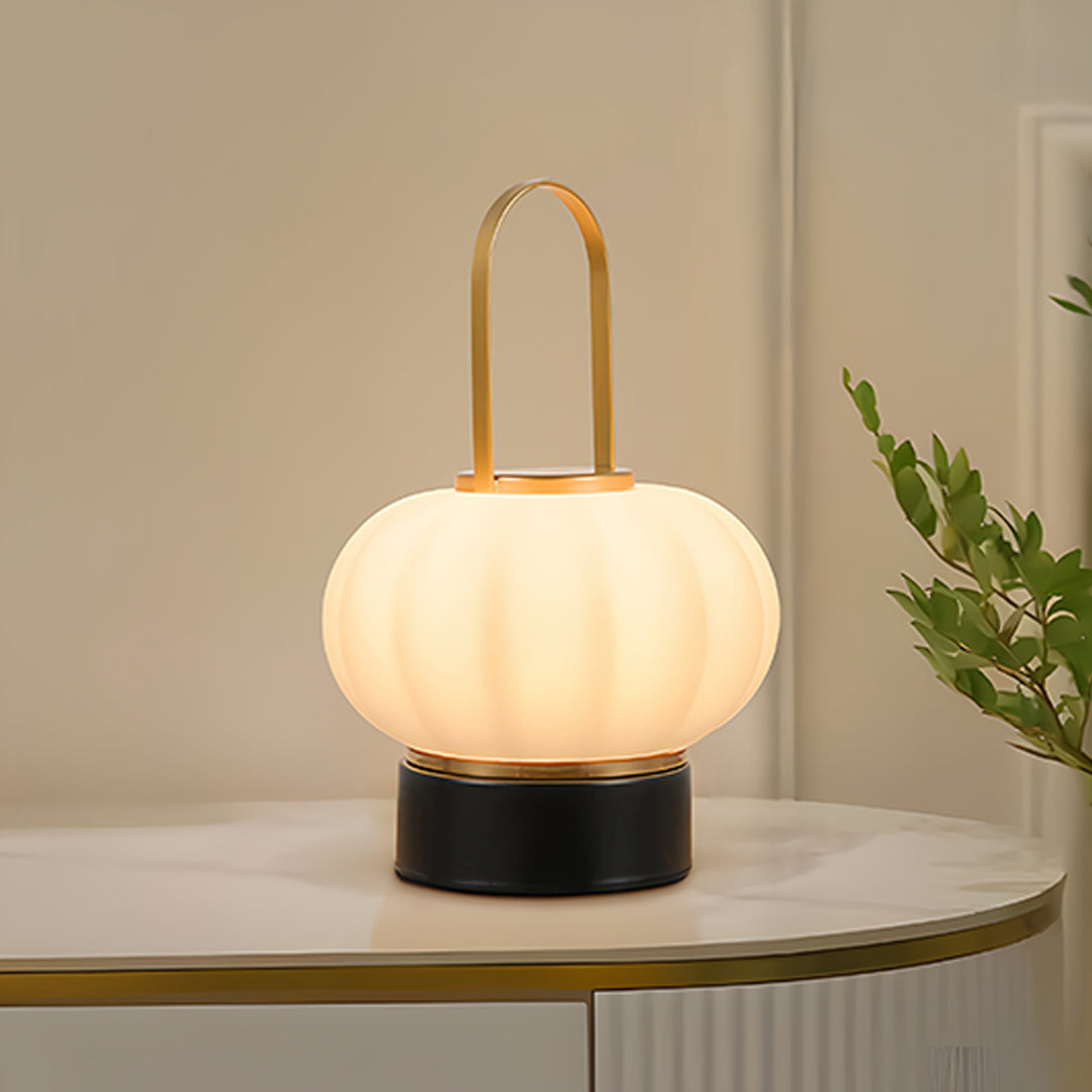 Rechargeable Portable Lantern Table Lamp 360° Glow Carry Handle 8–12H Dimmable Iron Nordic Cordless