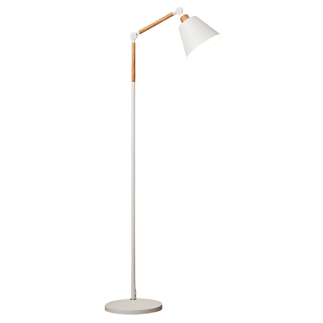 Floor Reading Lamp LED Dimmable Remote 180 Degree Adjustable Arm E27 Iron Baked Paint Eye Care Black White 63 Inch