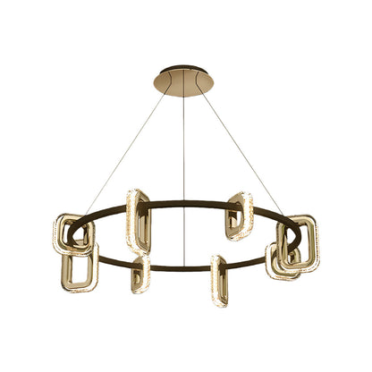 Gold Acrylic Ring Chandelier