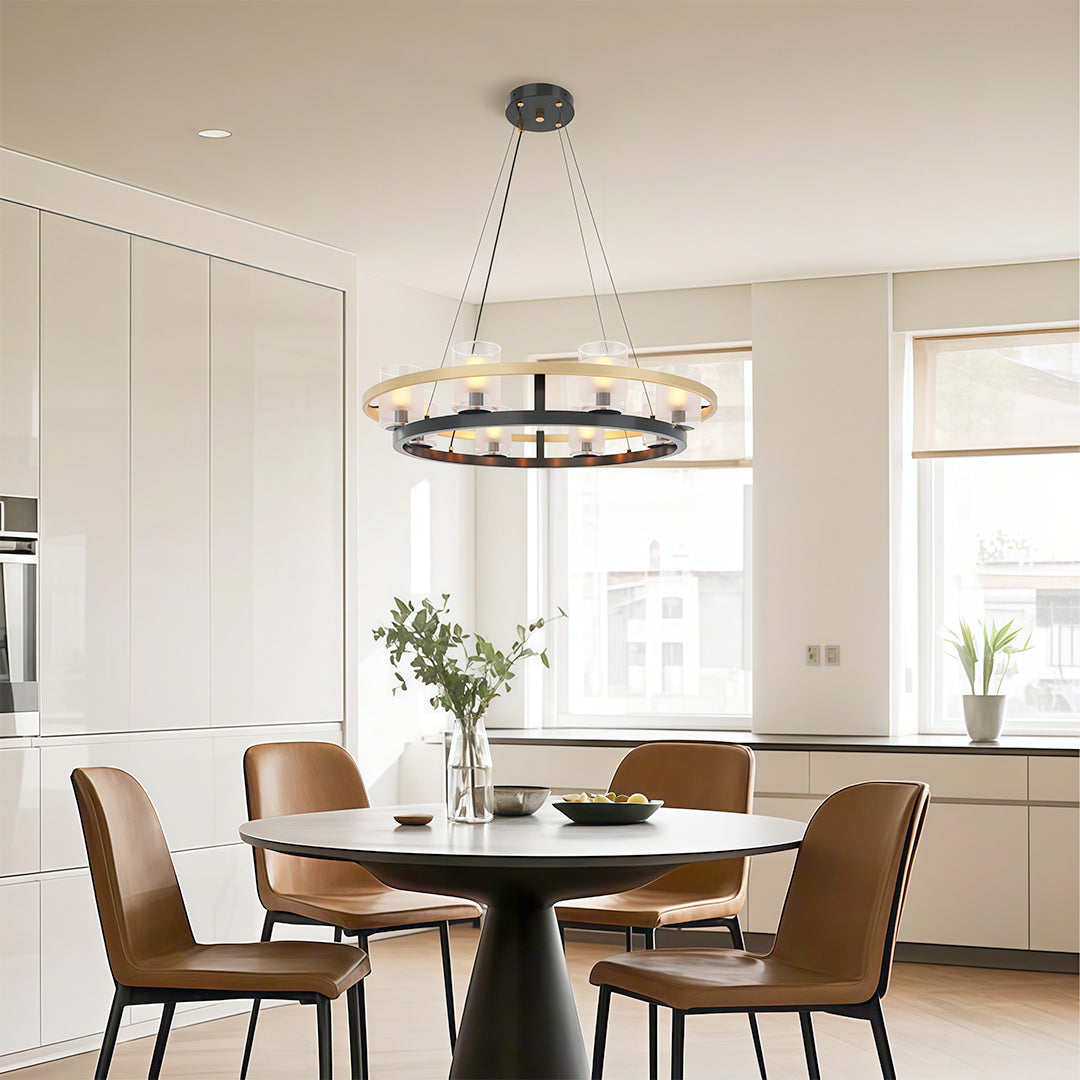 Luxury Copper Chandelier with Transparent Glass Shades