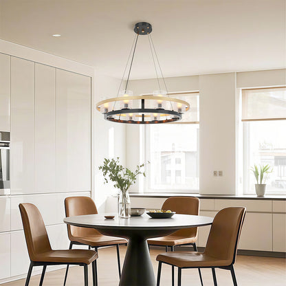 Luxury Copper Chandelier with Transparent Glass Shades