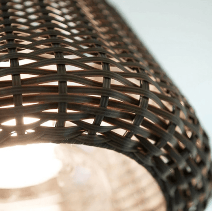 Handwoven Rattan Dome LED Outdoor Floor Lamp IP65 Stainless Steel 3000K 4 Heights