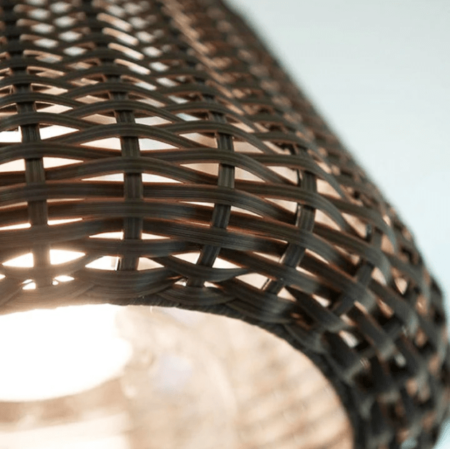 Handwoven Rattan Dome LED Outdoor Floor Lamp IP65 4-Style Multi-Mount 3000K