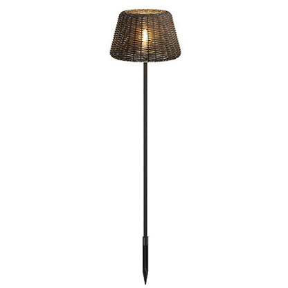 Handwoven Rattan Dome LED Outdoor Floor Lamp IP65 4-Style Multi-Mount 3000K