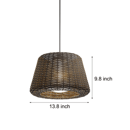 Handwoven Rattan Dome LED Outdoor Floor Lamp IP65 Stainless Steel 3000K 4 Heights