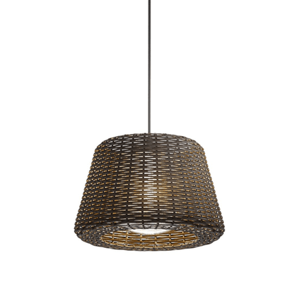 Handwoven Rattan Dome LED Outdoor Floor Lamp IP65 Stainless Steel 3000K 4 Heights