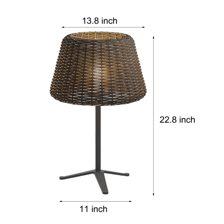 Handwoven Rattan Dome LED Outdoor Floor Lamp IP65 4-Style Multi-Mount 3000K