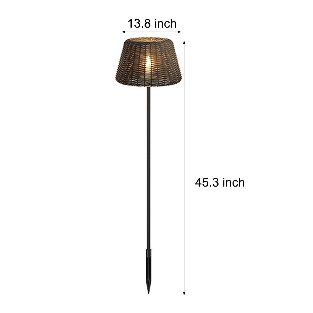 Handwoven Rattan Dome LED Outdoor Floor Lamp IP65 4-Style Multi-Mount 3000K