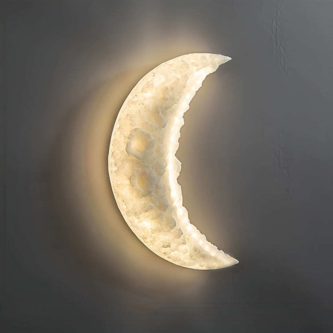 Crescent Moon LED Wall Sconce Dimmable Resin Bedroom Nursery Modern