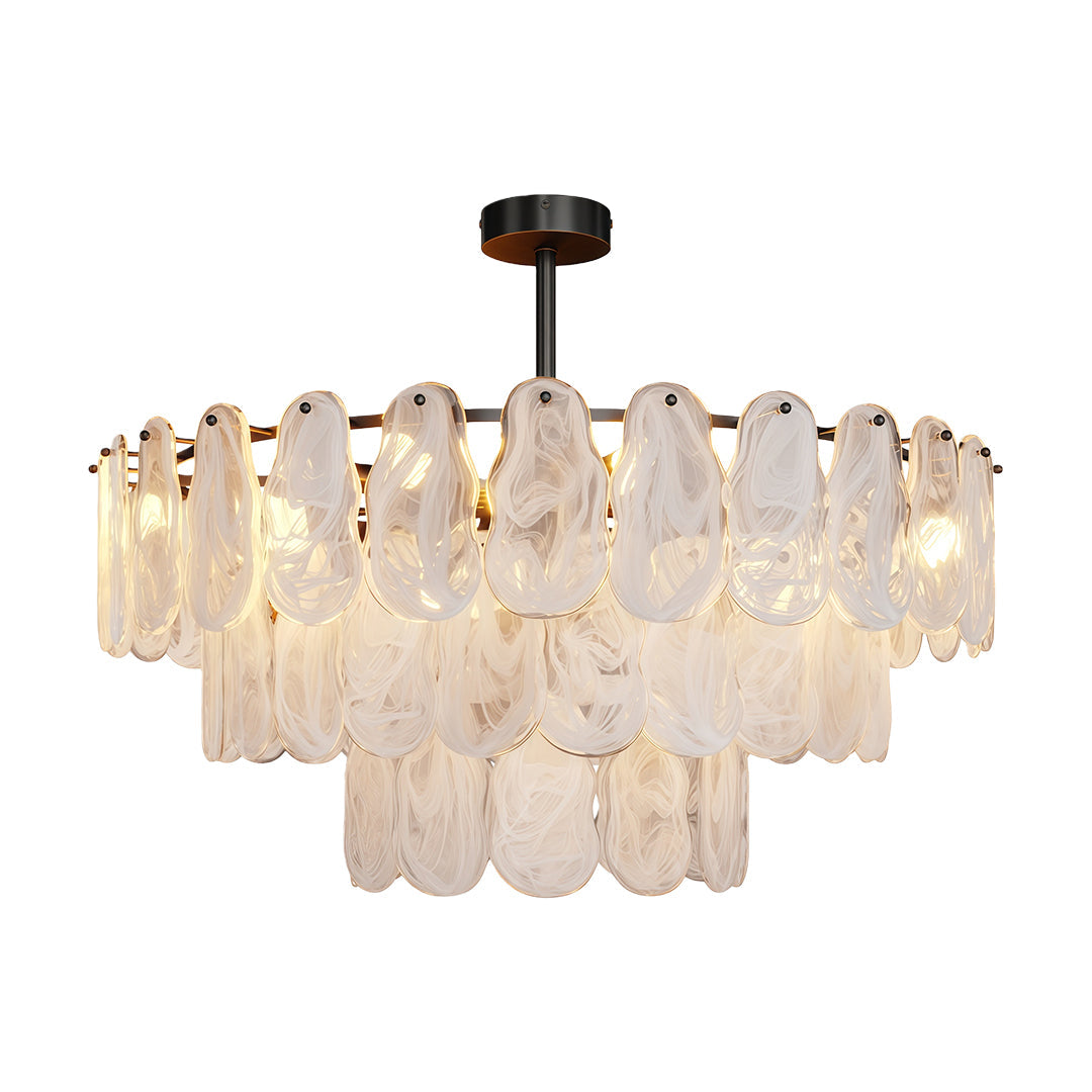 Midcentury Modern Copper Glass Chandelier for Dining Room Luxury Ceiling Lighting