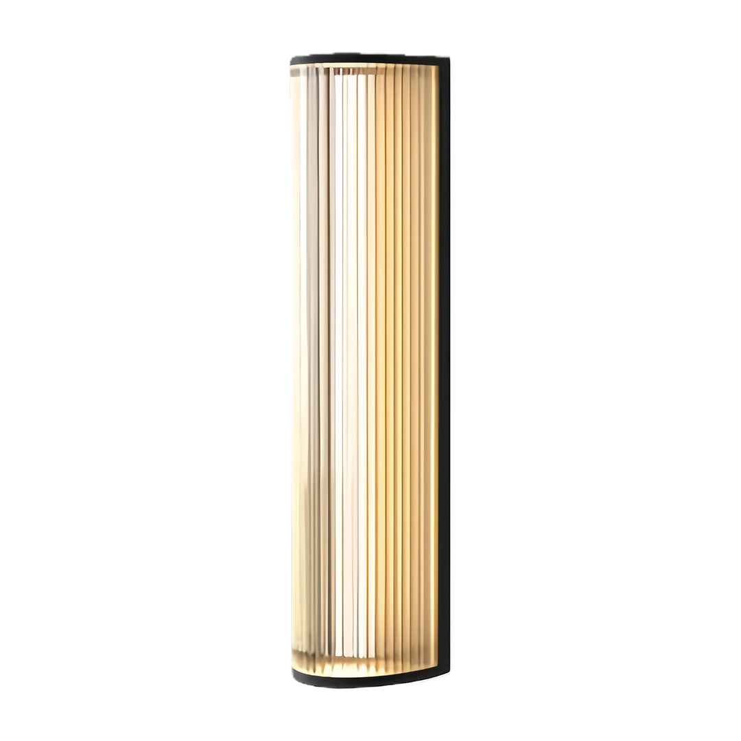 Vertical Fluted Stainless Steel LED Outdoor Wall Sconce IP65 Solar/Hardwired
