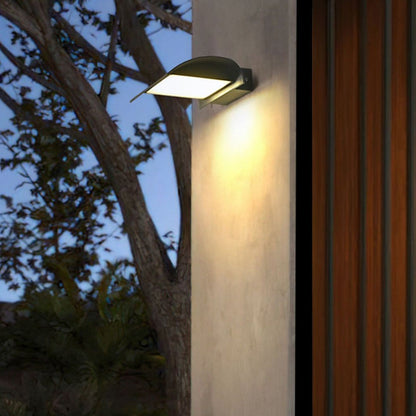 Modern Curved Visor Down-Light Aluminum PC Outdoor Wall Sconce Black IP65 85-265V 2 Sizes Garden Yard