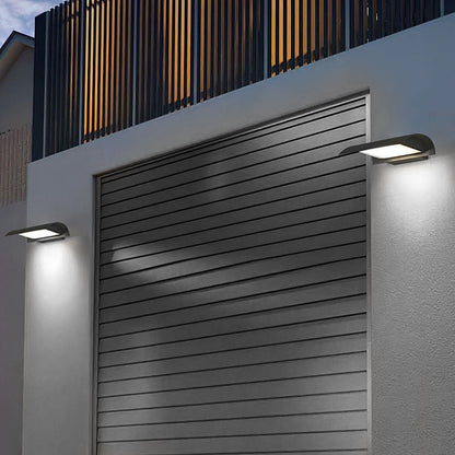 Modern Curved Visor Down-Light Aluminum PC Outdoor Wall Sconce Black IP65 85-265V 2 Sizes Garden Yard