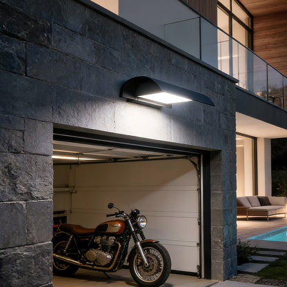 Modern Curved Visor Down-Light Aluminum PC Outdoor Wall Sconce Black IP65 85-265V 2 Sizes Garden Yard
