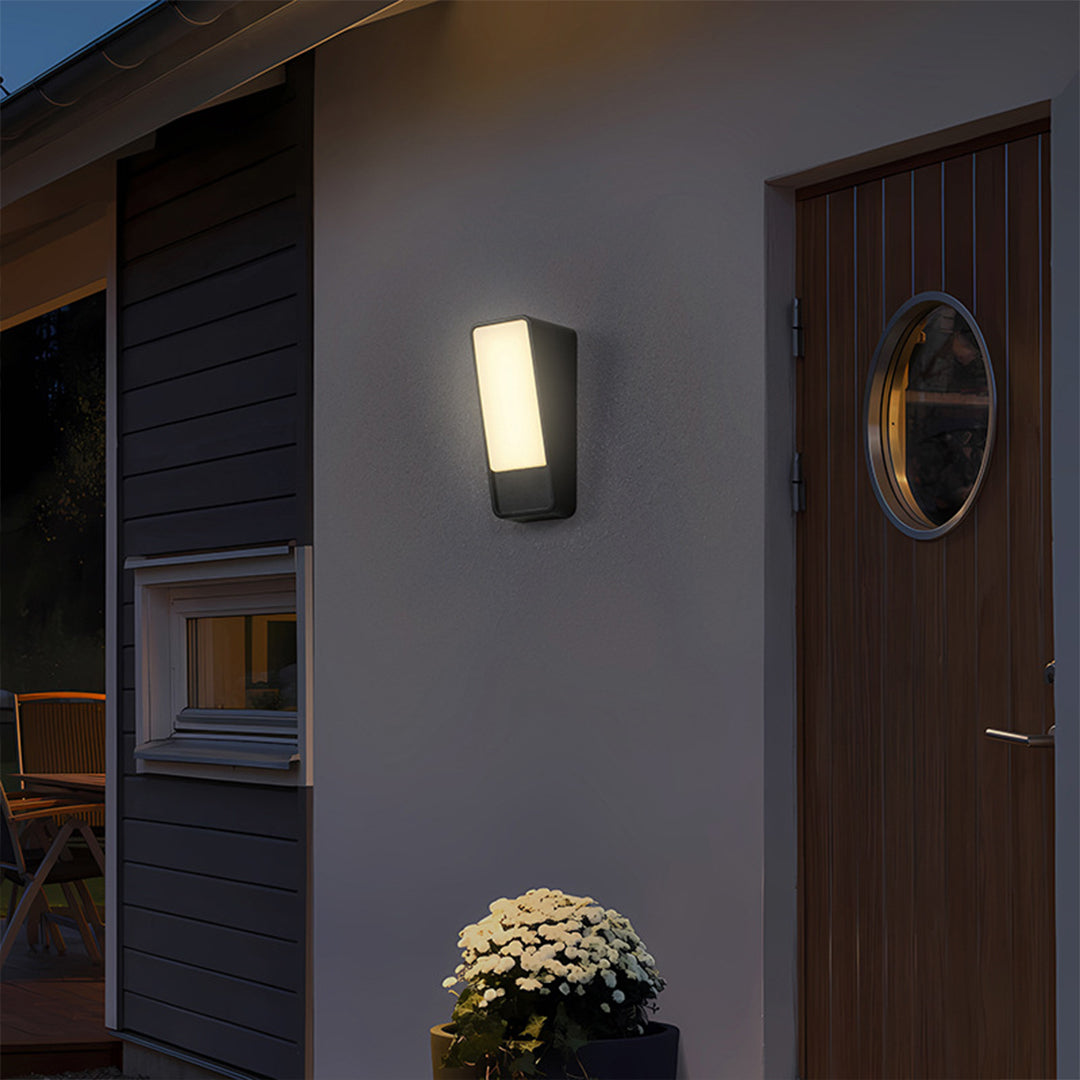 Modern LED Outdoor Wall Sconce IP65 Motion Sensing Die-Cast Aluminum Black White 12W 3000K