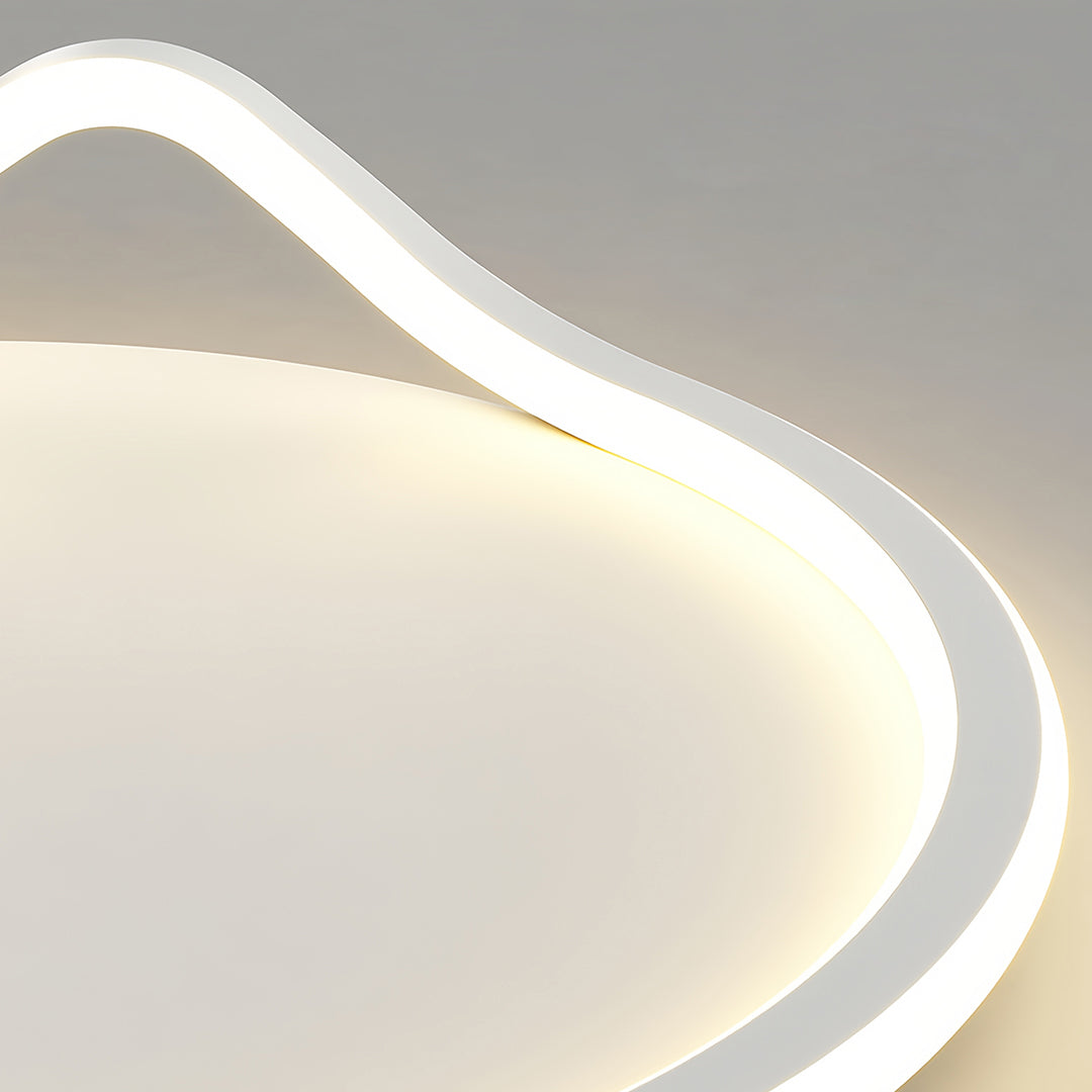 Abstract Loop Geometric Flush Mount Silicone Gold Black White Two Sizes