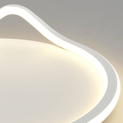 Abstract Loop Geometric Flush Mount Silicone Gold Black White Two Sizes
