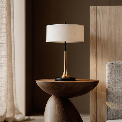 Teardrop Table Lamp Electroplated Iron Cylindrical Fabric Shade G9 LED 3000K Black or Gold