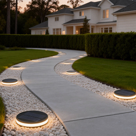 Solar Flat Garden Ground Light Aluminum Alloy Tempered Glass Side-Emitting LED IP65 Buried or Lawn