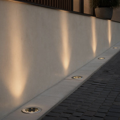 Solar Flat Garden Ground Light Aluminum Alloy Tempered Glass Side-Emitting LED IP65 Buried or Lawn
